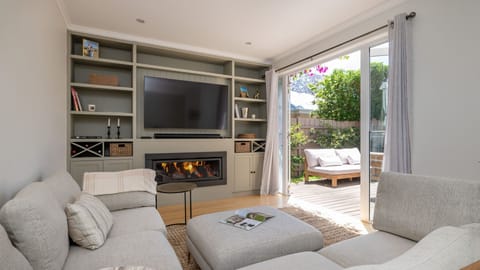 Cosy living room with fireplace