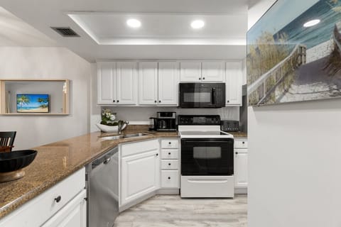 The kitchen has plenty of counter space for all your culinary needs.