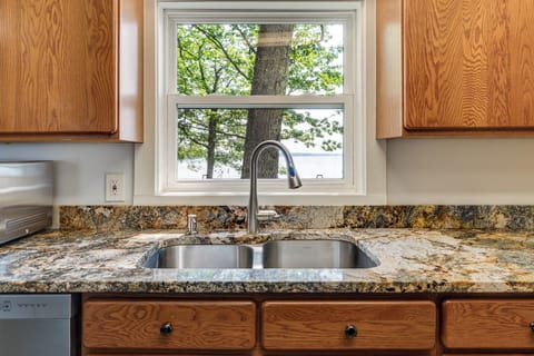 Lake views out the kitchen window