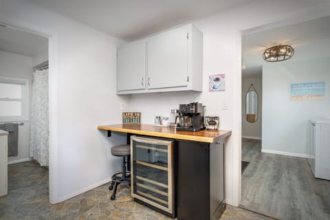 Wine fridge and coffee station
