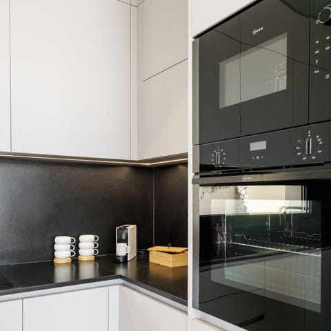 Cook, dine, and relax in this stylish kitchen with modern appliances 