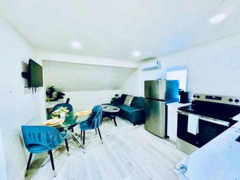 open concept studio style with full kitchen