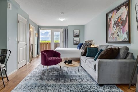 Beautiful mountainside suite with cozy living space.