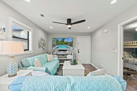Sink into these comfy sofas and enjoy a family movie night.