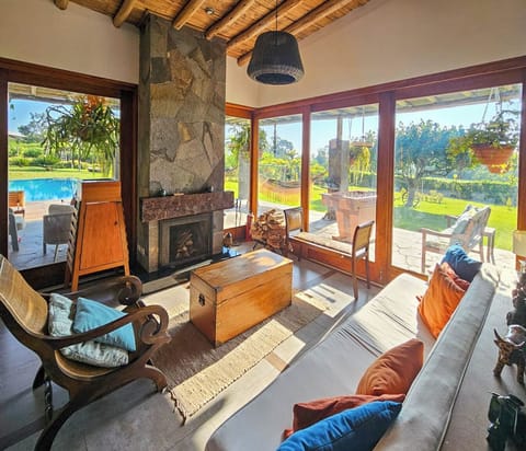 House, Pool View | Living area | Fireplace, heated floors