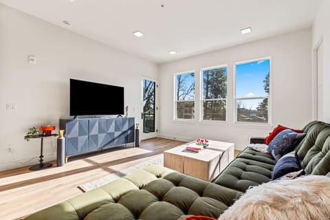 radiant living room with smart tv