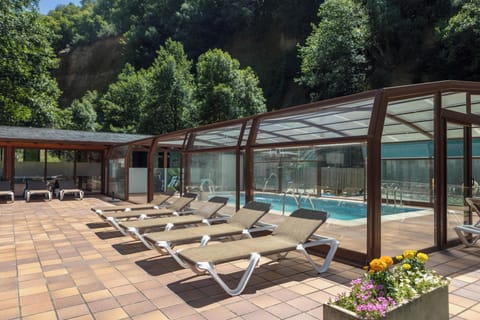 Indoor pool, open noon to 8:00 PM, sun loungers