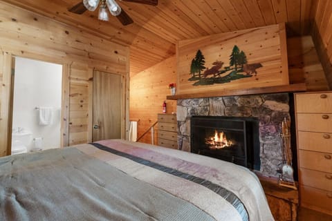 Master bedroom with king bed and ensuite bathroom