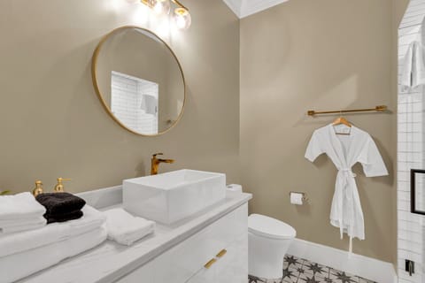 Clean, modern bath with spa-like finishes