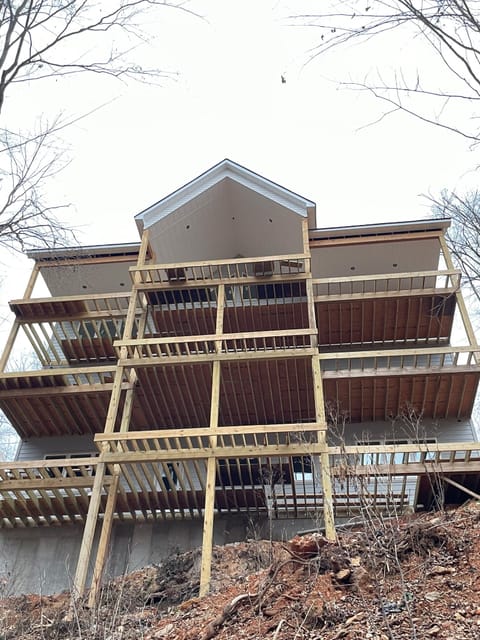 Actual progress of our house.  Decks will be completed in February.  