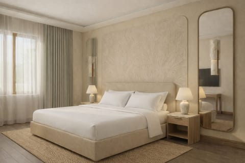 Free minibar, in-room safe, desk, blackout drapes