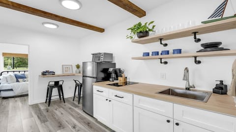 Kitchen space for coffee, meals, and downtime.