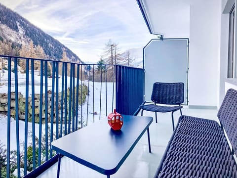 Apartment, Balcony, Chair, Winter, Glacial Landform, Alps, Fence, Hotel