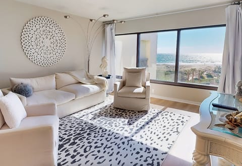 Condo, 1 King Bed, Pool Access, Ocean View (B147 Amelia Surf and Racquet) | Living area