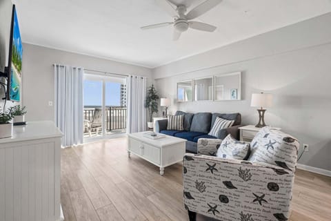 Condo, Multiple Beds, Balcony, Ocean View (Sunshine and a View) | Living area