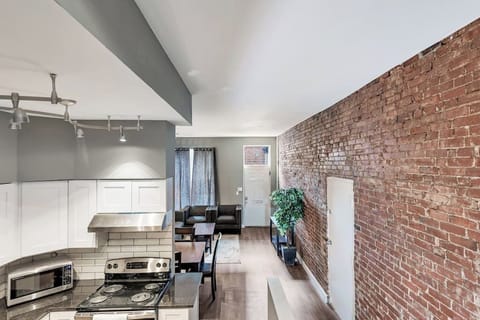 Living Room / Dining Room combo with Fully stocked kitchen