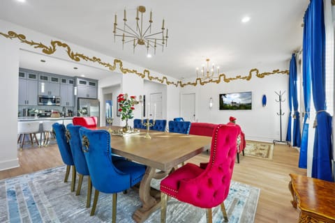 Spacious Open-Concept Design "Seamlessly blending dining, lounging, and cooking areas, this layout is perfect for entertaining your group. #PerfectEscape #LuxuryDesign #AtlantaVacation"