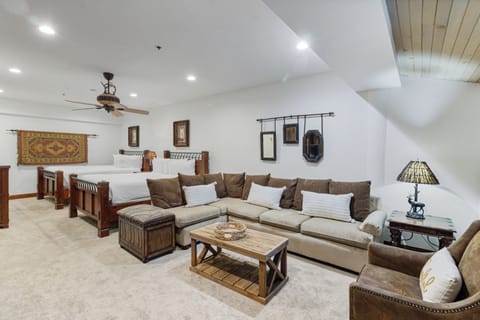 Bedroom 2 with 2 Queen Beds & Sleeper Sofa (upstairs)