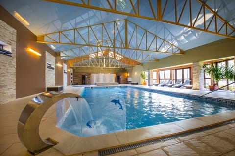 Indoor pool, sun loungers