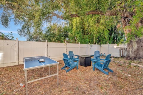 Fenced-in Backyard with Ping Pong and Firepit