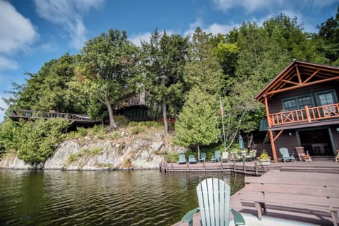 View of large deck from dock