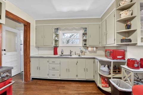Original cabinets and hardwood floors