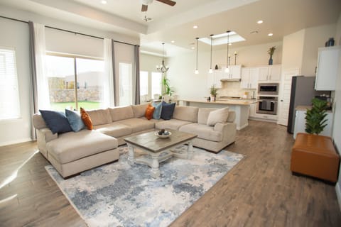 Spacious sectional for guests to relax and entertain