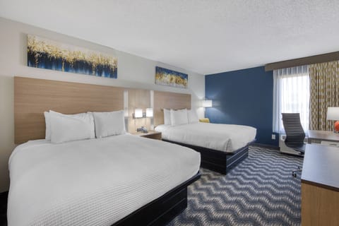 Standard Room, 2 Queen Beds, Non Smoking | Pillowtop beds, desk, bed sheets