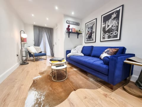 Settle in on the sofa with a coffee table and soft lighting after a day out.
