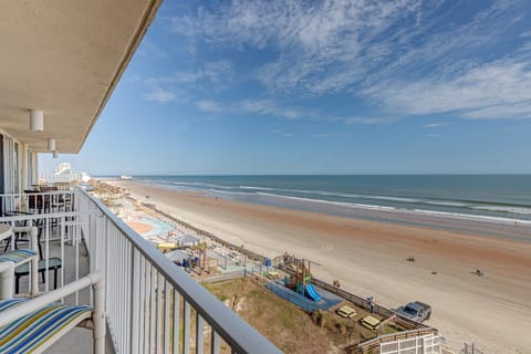Take in sweeping oceanfront views from this private balcony overlooking the shoreline. This beach stay highlight offers front-row sights of the waves, sandy beach, and endless blue skies—perfect for relaxing seaside moments.