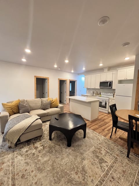 Living room and kitchen area