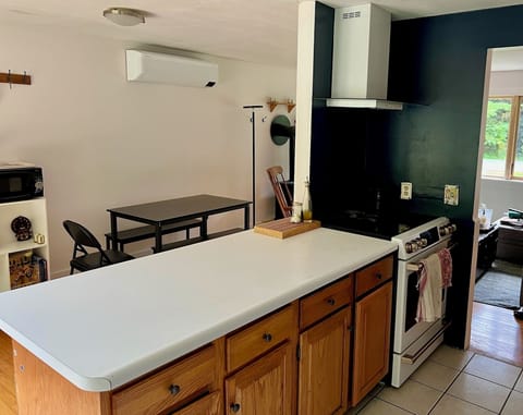 kitchen with view to dining area