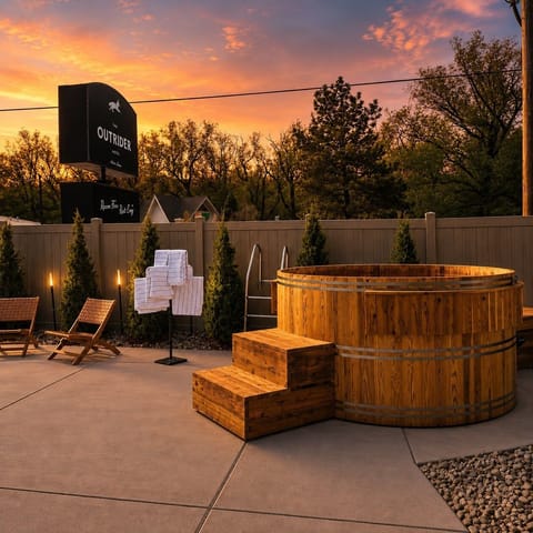 Outdoor spa tub