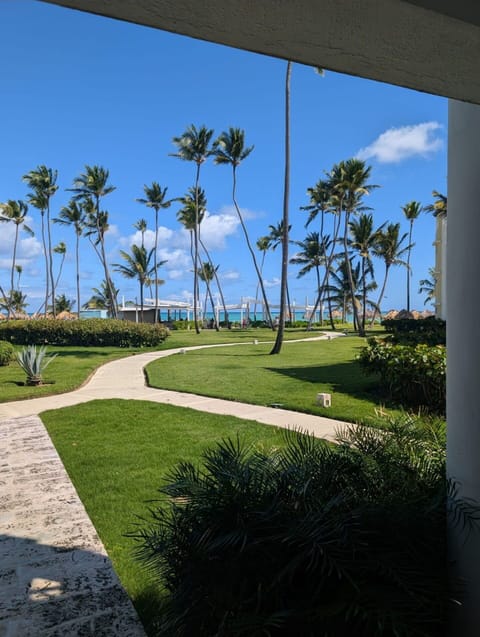 Photo from the porch out to the beach entrance