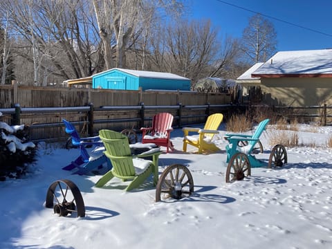 Backyard with fire pit