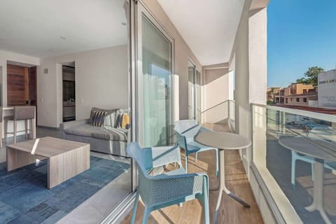 Enjoy your morning coffee on the balcony.