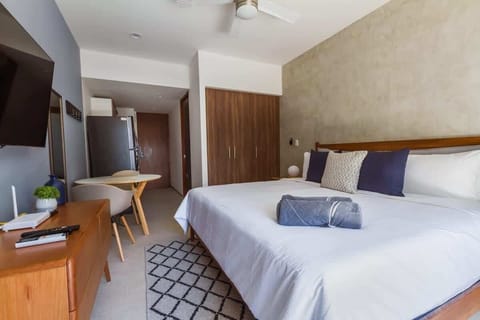 Spacious king-size bed for maximum comfort.
