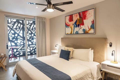 You can enjoy the city view from your private balcony