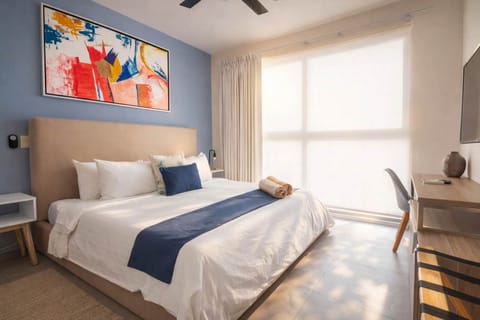 Comfortable king-size bed in your private bedroom.