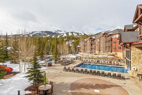 Pool and ski area view