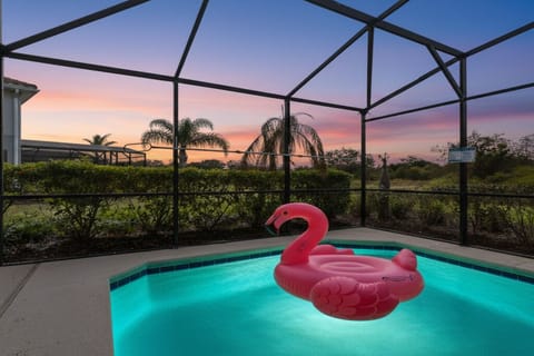 Beautiful sunset view of the pool 