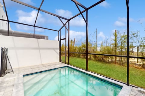 The house features a private pool.
