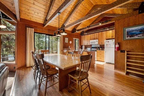 View of the dining area and kitchen beyond