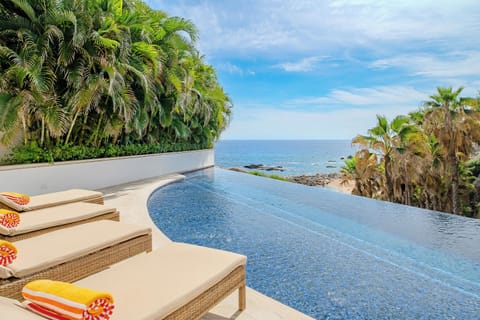 Poolside with gorgeous beachfront views