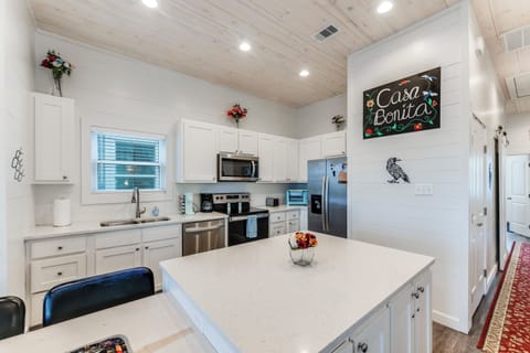 Bright, modern kitchen with coastal charm.