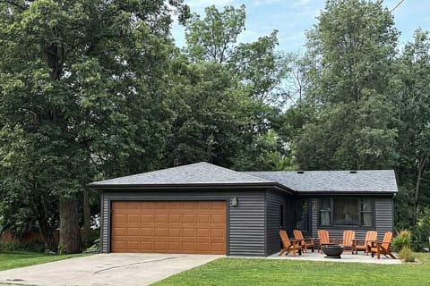 Newly renovated home with front patio overlooking South Shore Dr. Garage is for owner use only.