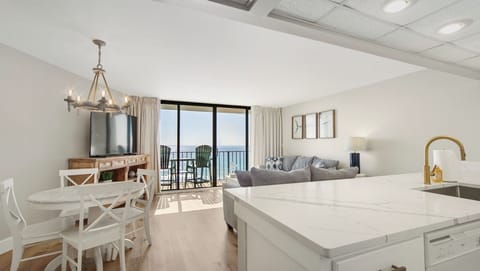 Incredible beachfront view with kitchen island