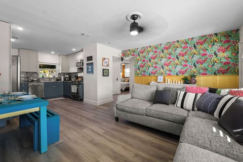 The interior is bright, clean, and perfectly equipped for a stress-free stay.