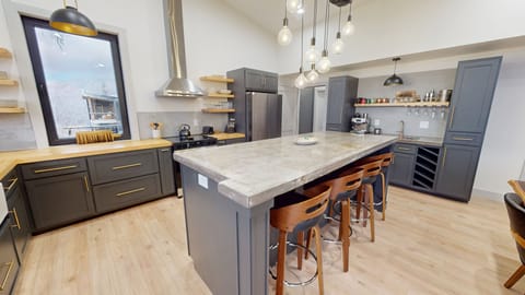 Indoors, Kitchen, Kitchen Island, Appliance, Refrigerator