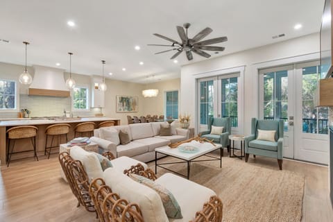 Enjoy this spacious family room open to the kitchen area.